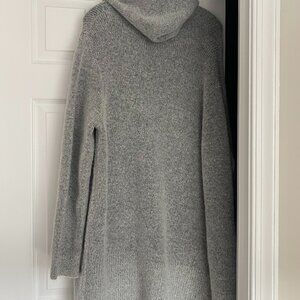 BlankNYC Long Hooded Cardigan Sweater Gray Oversized Size M